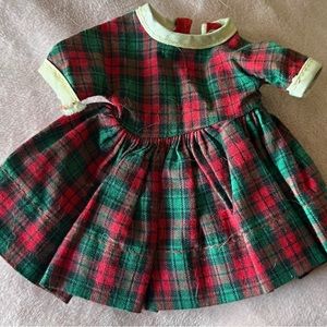 Vintage, 1950s AC 8" Betsy McCall Red & Green Plaid “School Days” Outfit #8151.